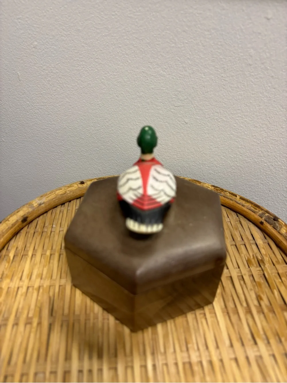 Decorative Duck Figurine box - Red, Green, White